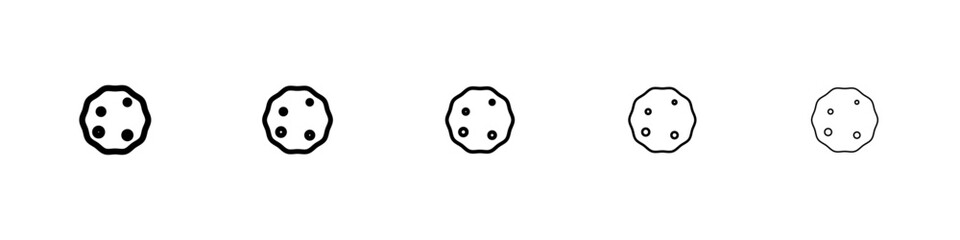 Cookie icon flat illustration set logo