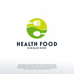 Healthy Food logo designs concept, Vegetarian Food logo template, Logo symbol icon