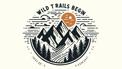 Wild Trails Begin logo with a mountain and path graphic, embodying the spirit of adventure and outdoor exploration