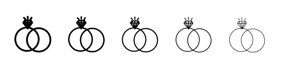 Couple Ring icon flat illustration set logo