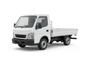 White Delivery Truck Isolated on White