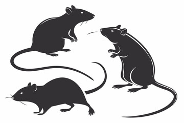 Minimalist Rats: Vector Silhouette Icons