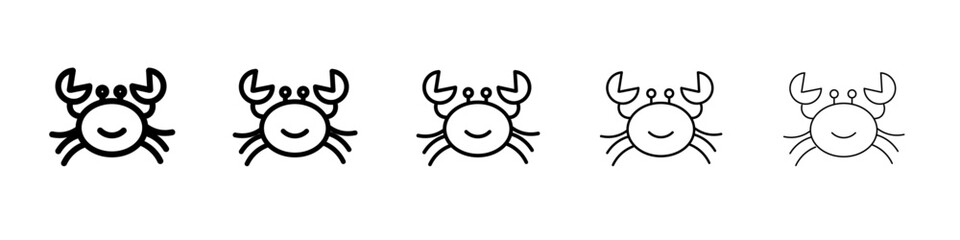 Crabs icon flat illustration set logo