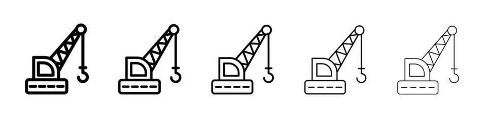 Crane icon flat illustration set logo