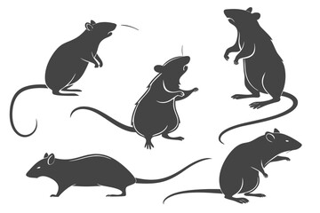 Rat Silhouette Vector Pack