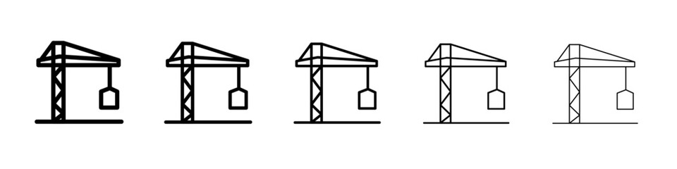 crane icon flat illustration set logo
