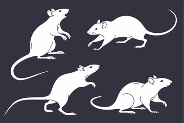 Rodent Shadows: Rat Silhouette Set