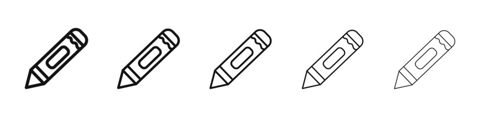 Crayon icon flat illustration set logo