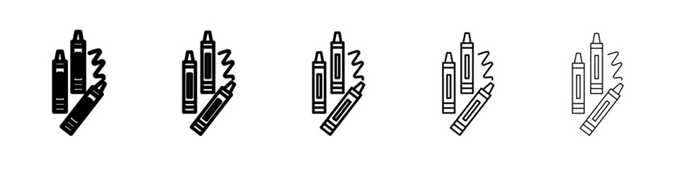 Crayons icon flat illustration set logo