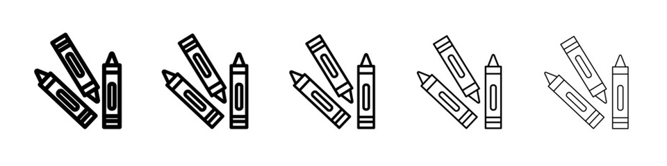 Crayons icon flat illustration set logo