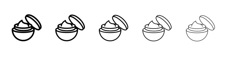 Cream jar icon flat illustration set logo