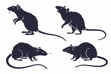 Rat Silhouette Vector Pack