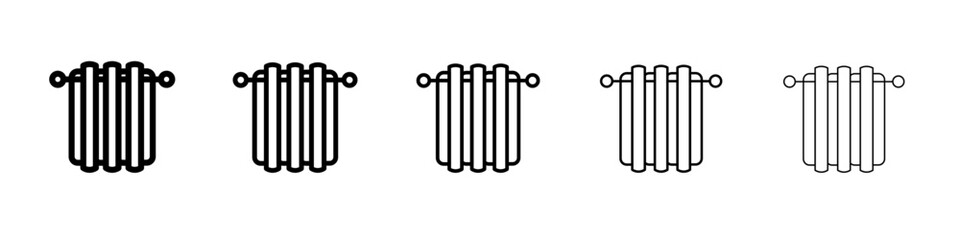 Curtains icon flat illustration set logo
