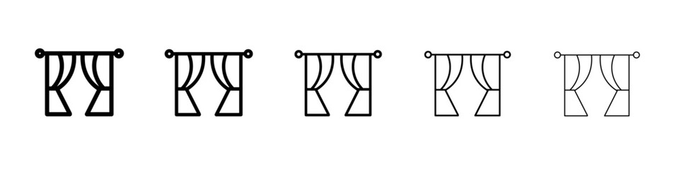 curtains icon flat illustration set logo