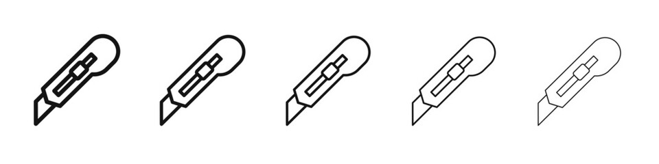Naklejka premium Cutter icon flat illustration set logo