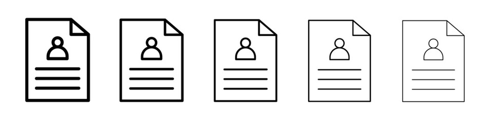 CV icon flat illustration set logo