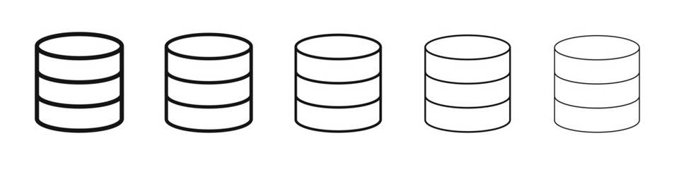 Database icon flat illustration set logo
