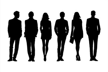 Gender Silhouettes Vector Icons on Black and White Background.