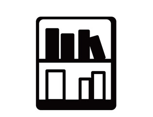 School Icon 23C : school icon, bookshelf, library, book	
