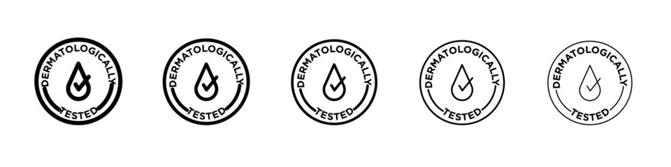 dermatologically tested icon flat illustration set logo © Mincraft