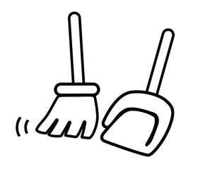 school icon 15C : School Icon , Sweeping Tools, Sweeping, Broom, Dustpan
