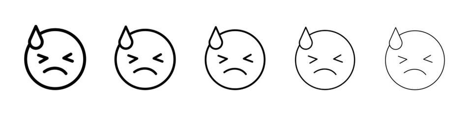 Desperate emoji icon flat illustration set logo