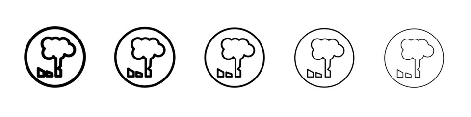 Destruction of forests icon flat illustration set logo