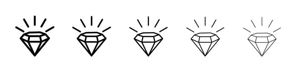 Diamond icon flat illustration set logo