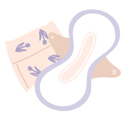 Hand drawn Reusable menstruasi pads illustration, Feminine hygiene products