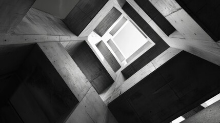 Obraz premium A tall building with a lot of concrete and a cloudy sky in the background