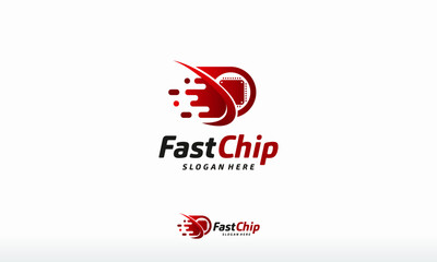 Fast speed Processor Logo Template Design Vector, Emblem, Logo Design Concept, Creative Symbol, Icon
