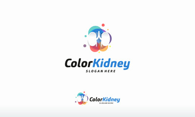 Colorful Kidney Care logo designs concept vector, Health Kidney logo template designs