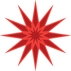 Fototapeta premium Red sixteen pointed starburst abstract design