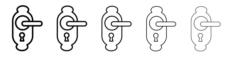 Door knob icon flat illustration set logo