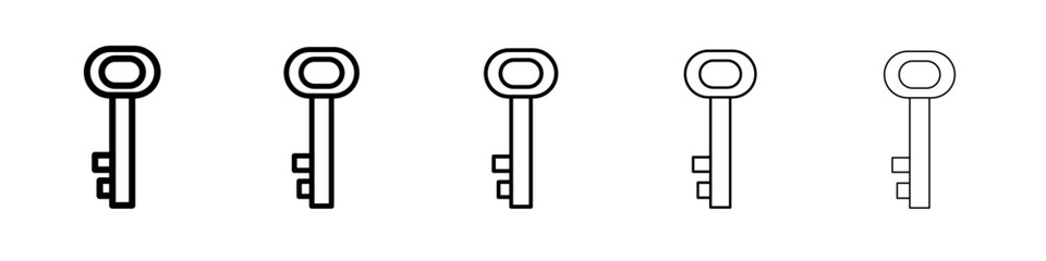 Door key icon flat illustration set logo