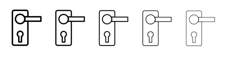 door knob icon flat illustration set logo