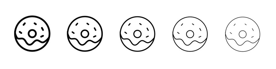 Doughnut icon flat illustration set logo