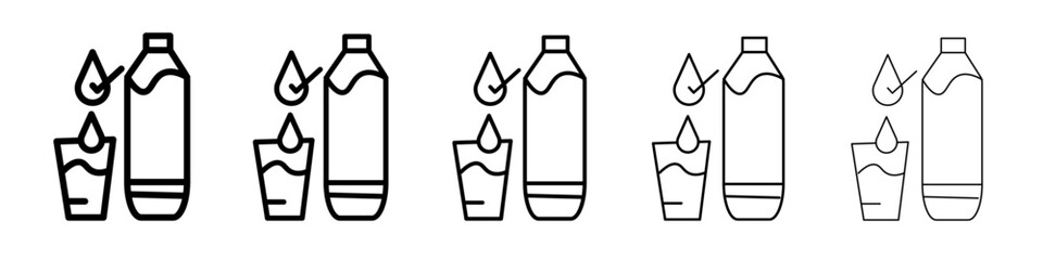 Drinking enough water icon flat illustration set logo