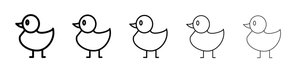 Duck icon flat illustration set logo