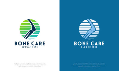 Knee Bone Logo designs concept, Knee Care logo template, Health Bone logo symbol icon