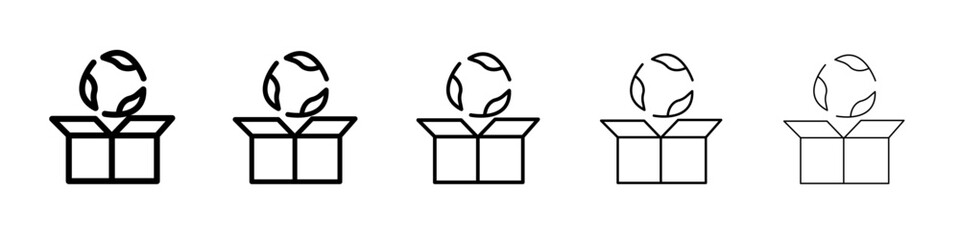 Eco packaging icon flat illustration set logo