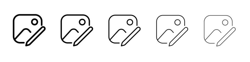 edit image icon flat illustration set logo