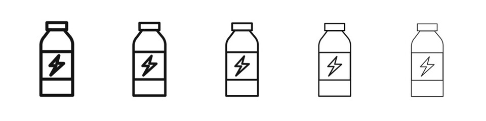 Energy drink icon flat illustration set logo