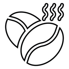 coffee bean line icon design. coffee bean thin black outline symbol vector illustration. editable stroke icon on transparent background.