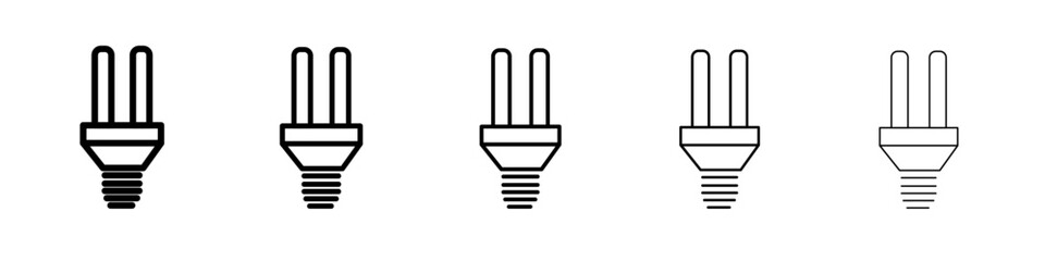 energy efficiency light bulb icon flat illustration set logo