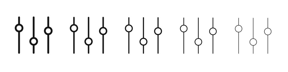 Equalizer icon flat illustration set logo