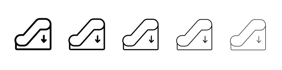 Escalator down icon flat illustration set logo