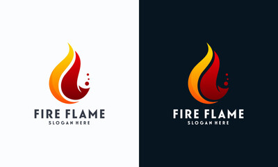 Simple Fire Flame logo designs concept vector, Fire Icon logo template