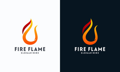 Simple Fire Flame logo designs concept vector, Fire Icon logo template