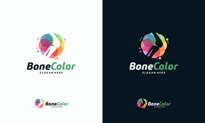 Colorful Bone logo vector, Knee logo designs template, design concept, logo, logotype element for template